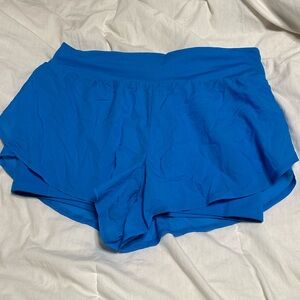 Bright blue shorts